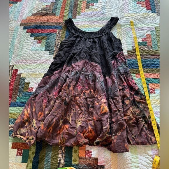 🌞 100% Cotton Kathmandu Imports Tiered Tie Dye Dress Size M - Picture 4 of 7